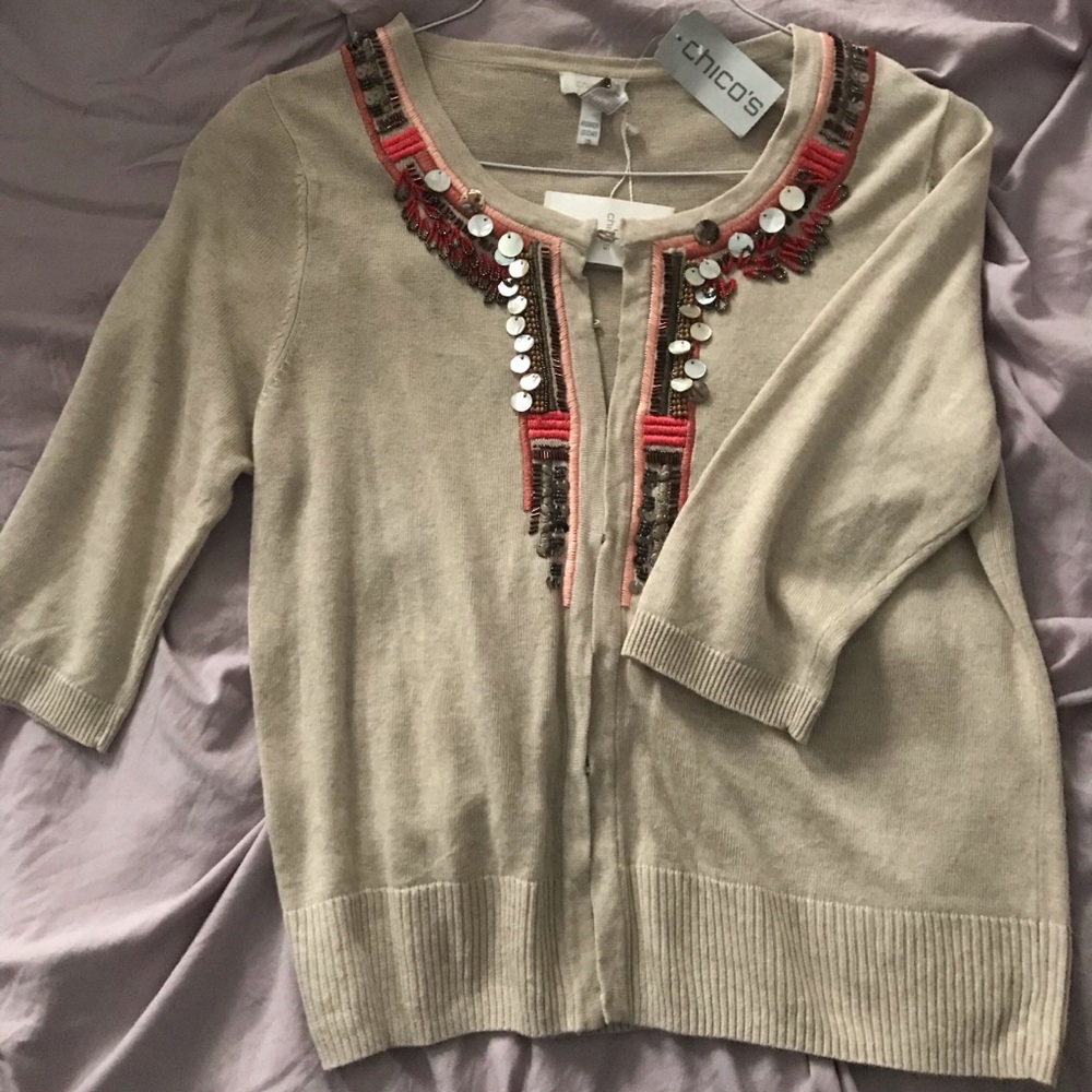 Chico’s Beaded Cardigan